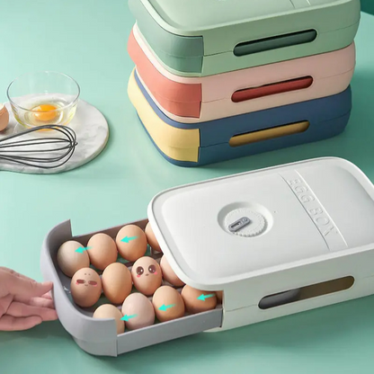 FRIDGENEST – Egg drawer with freshness indicator and ventilation design for organized fridge storage