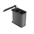 Hailo AS Duo 8/8 -  Dual Bin Swing Waste System Dark Gray