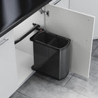 Hailo AS Duo 8/8 -  Dual Bin Swing Waste System Dark Gray