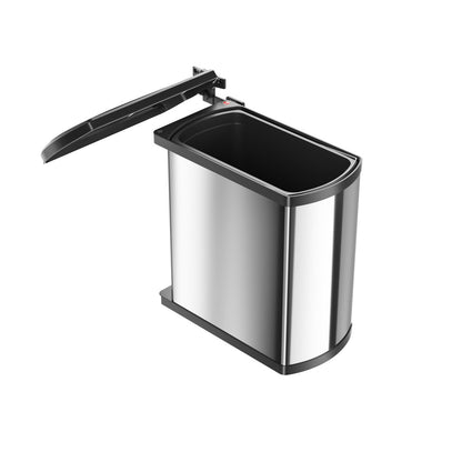 HAILO AS Uno 18L Stainless Steel Trash Bin - 450-600 mm Cabinet Width 1