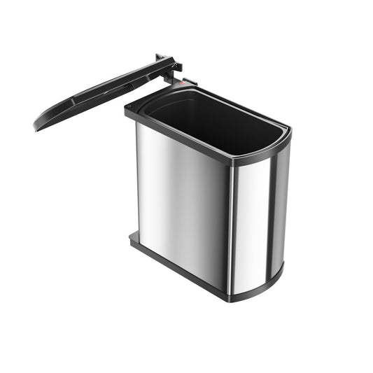 HAILO AS Uno 18L Stainless Steel Trash Bin - 450-600 mm Cabinet Width 1