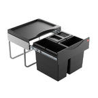 Hailo AS Raumspar Tandem S 12/8/8/D - Triple Bin Waste System Black