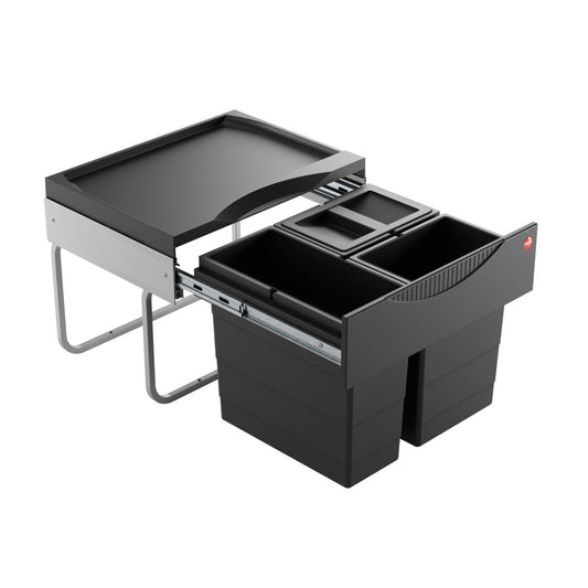 Eco-Friendly Triple Bin Trash Can System - 12L & 8L Bins - 434x330x347 mm - Fits 500-600 mm Cabinets 1