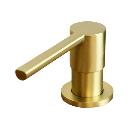 Elegant Gold Soap Dispenser - Top-Fill Round Design - Premium Metal - Kitchen & Bathroom Use 1