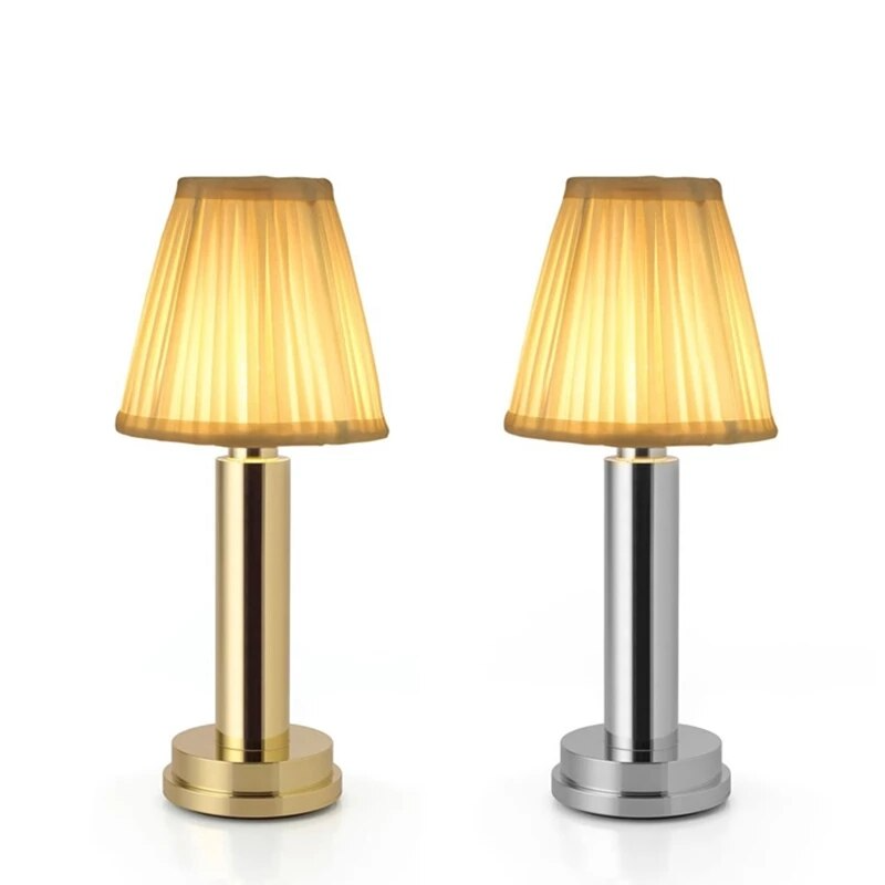 Auraglow Touch Lamp - Lampada da tavolo LED dimmerabile senza fili con batteria ricaricabile | Elegante design in metallo per uso interno ed esterno
