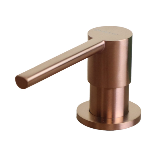 Elegant Copper Soap Dispenser - Top-Fill Round Design - Minimalist Finish - Refillable Container 1