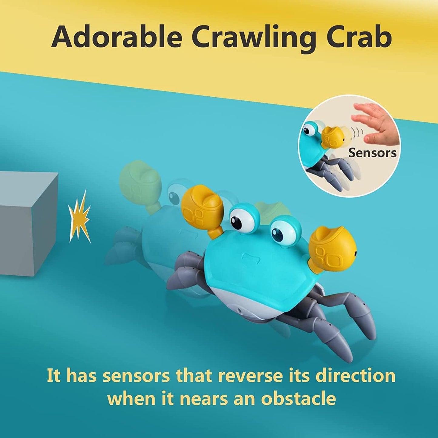 MOVEECRAB – Interactive crawling toy with music and lights for babies