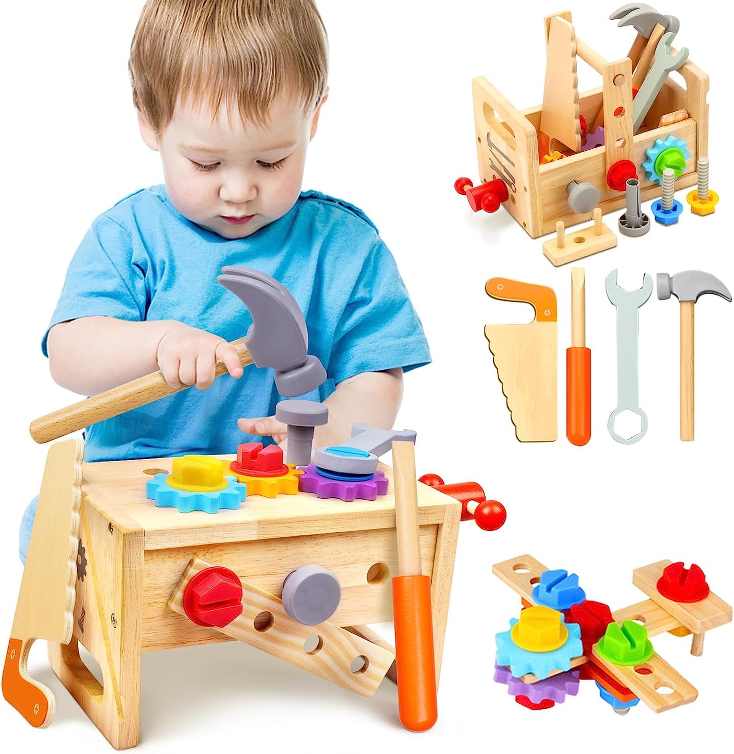 WOODCRAFT KIDS TOOLBOX – Wooden tool set for creative play and early motor skills