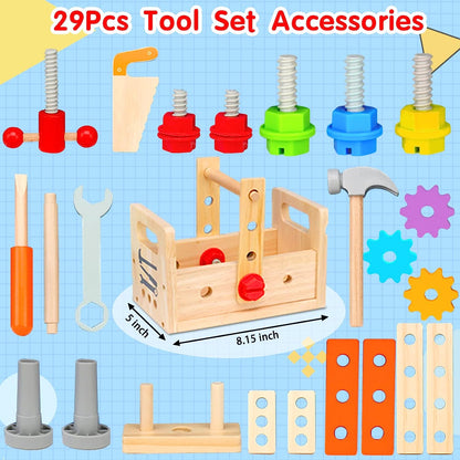 WOODCRAFT KIDS TOOLBOX – Wooden tool set for creative play and early motor skills