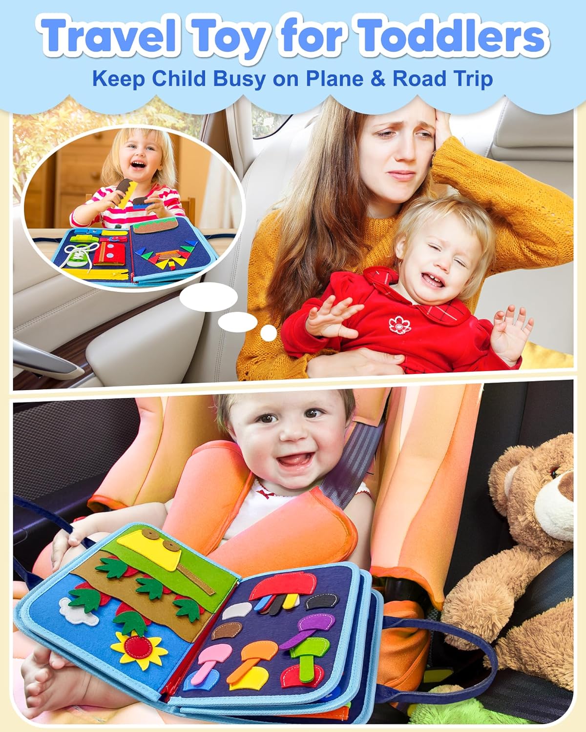 MINDZIP ACTIVITY BOARD – Montessori busy board for sensory motor skill development