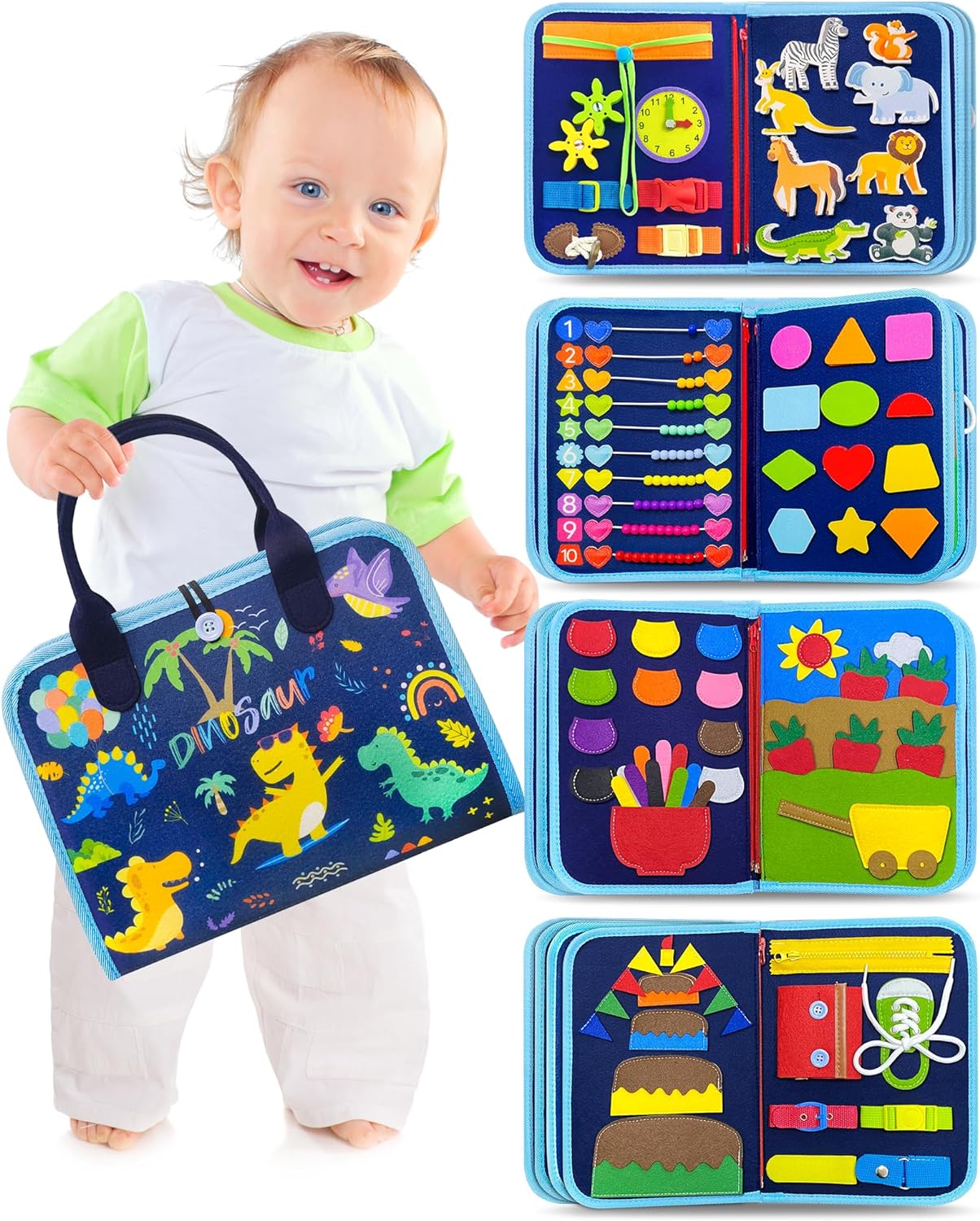 MINDZIP ACTIVITY BOARD – Montessori busy board for sensory motor skill development