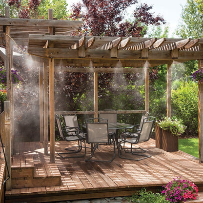 AquaCool Besproeiingssysteem - Besproeiings- en Besproeiingsset voor Buiten | Efficiënte koeling en plantenirrigatie voor patio's, balkons en gazons
