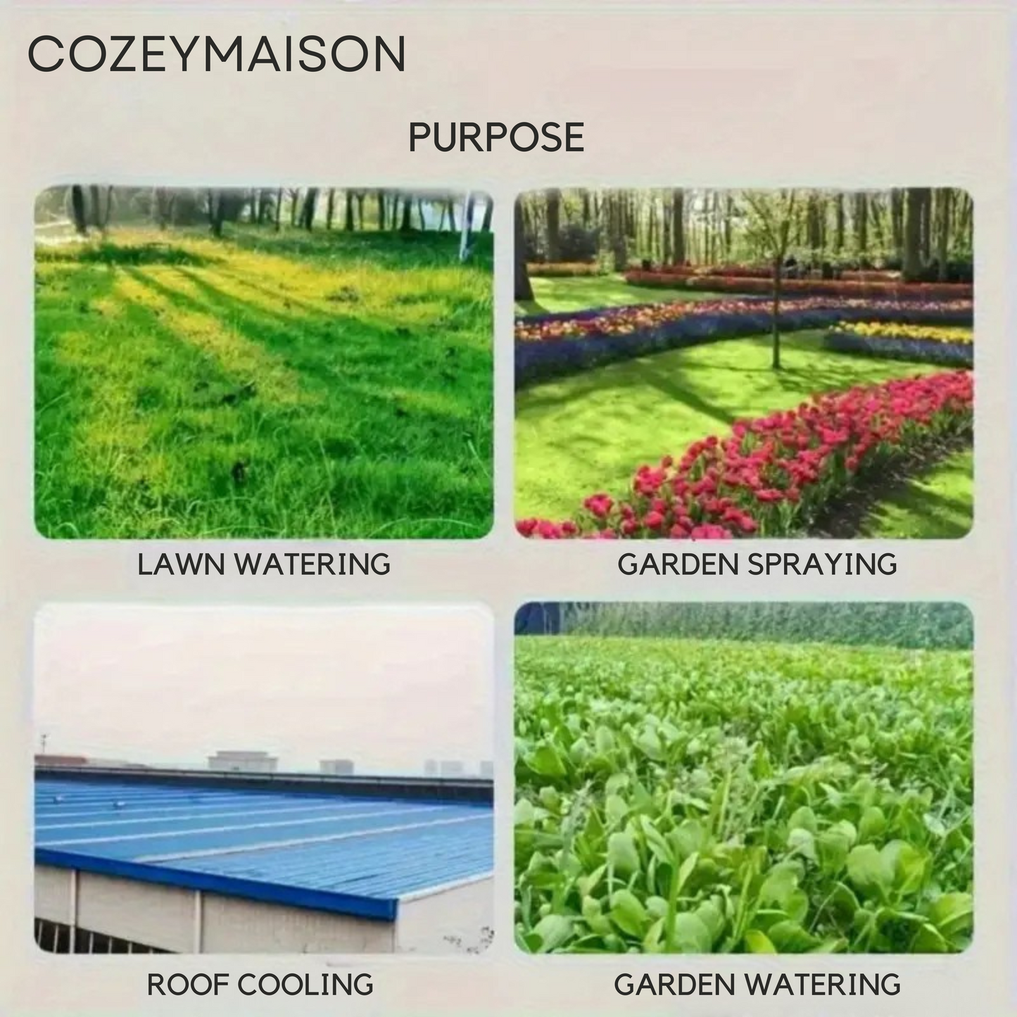 AquaSpin 360° tuinsproeikop - Automatisch roterende besproeiing voor gazons & perken | Hoog rendement, lage druk, weerbestendig ontwerp