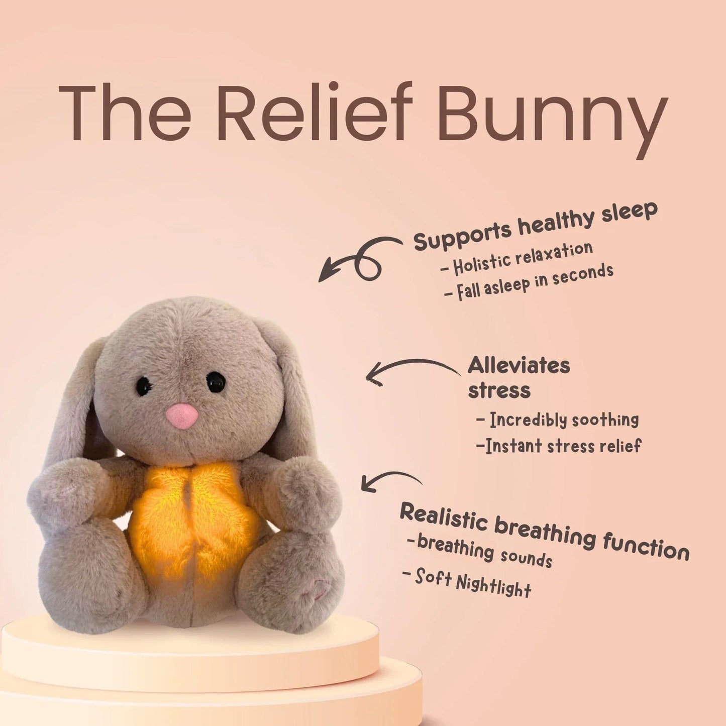 SNUGGLEBUNNY SOOTHER – Calming Sleep Buddy with Breathing & Sounds