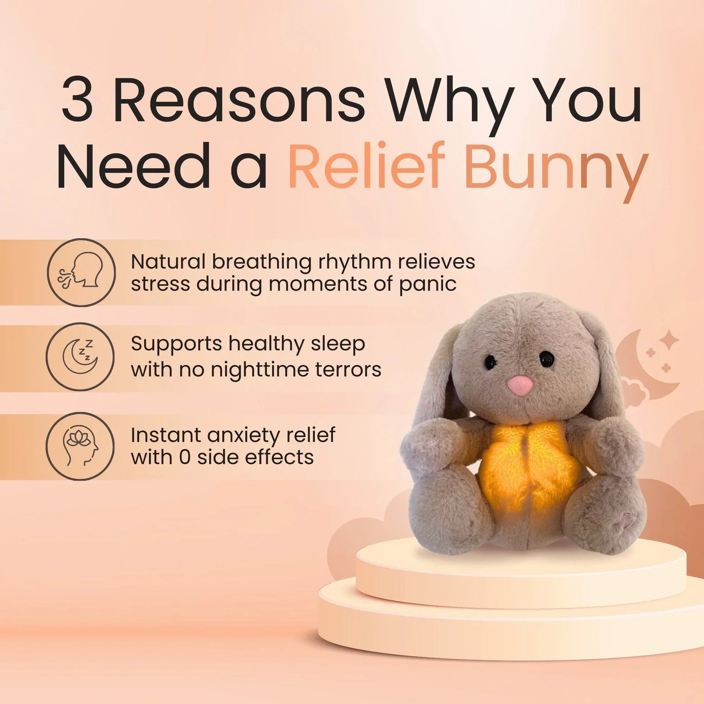 SNUGGLEBUNNY SOOTHER – Calming Sleep Buddy with Breathing & Sounds