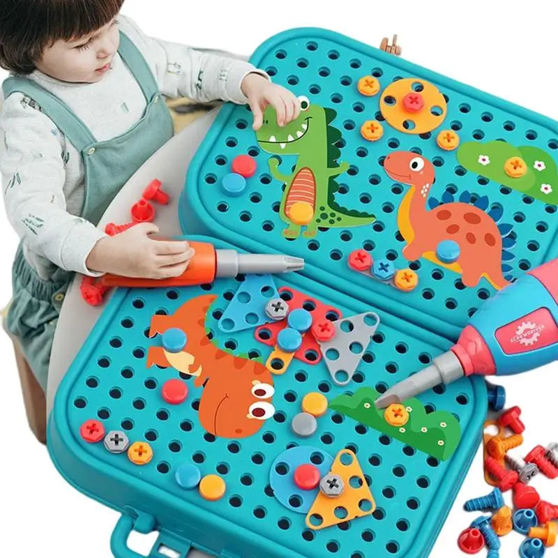 BUILDIBITS – 211-piece STEM construction kit with drill & creative tools