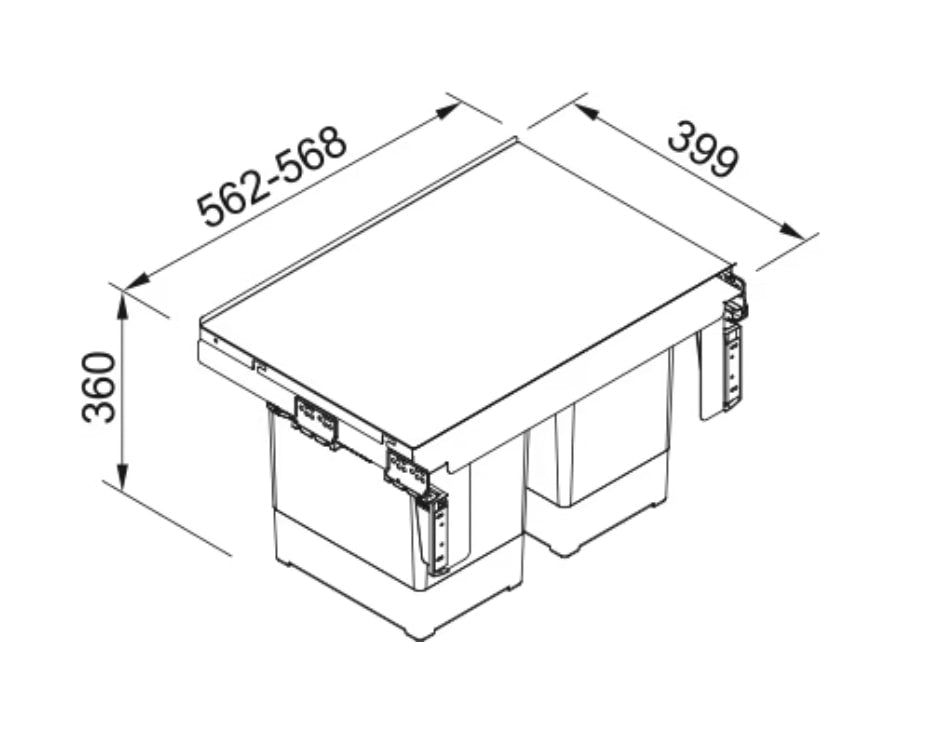 Franke - Sorter Garbo - 60-2 - 2 x 18 Liter Recycling Bins 1