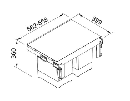Franke - Sorter Garbo - 60-2 - 2 x 18 Liter Recycling Bins 1