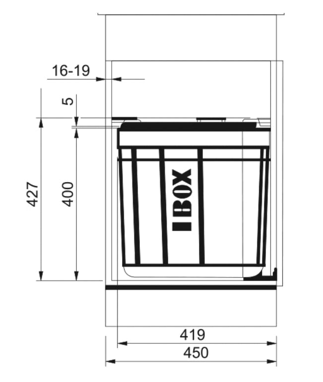 Franke - Sorter Solo 45 - 121.0307.565 - 40 Liter Trash Bin - Door-Mounted Recycling Container 1