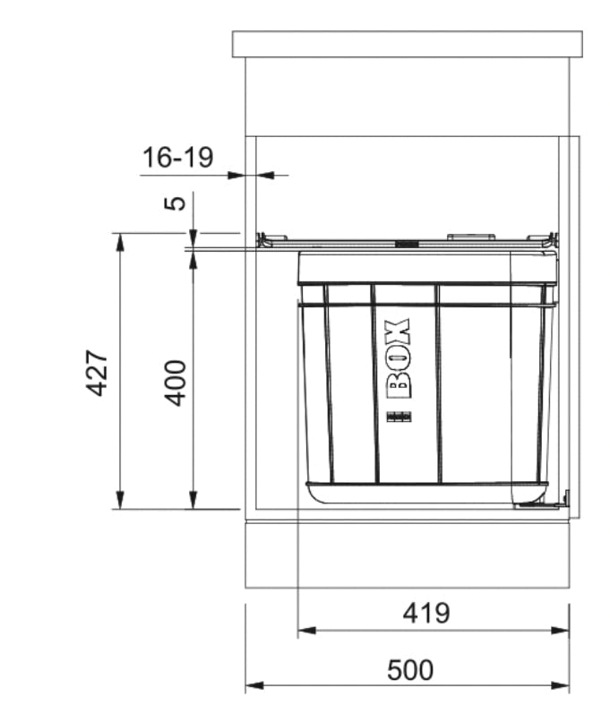 Franke - Sorter Solo 60 - 121.0307.572 - 1 x 40 Liter Trash Bin 1
