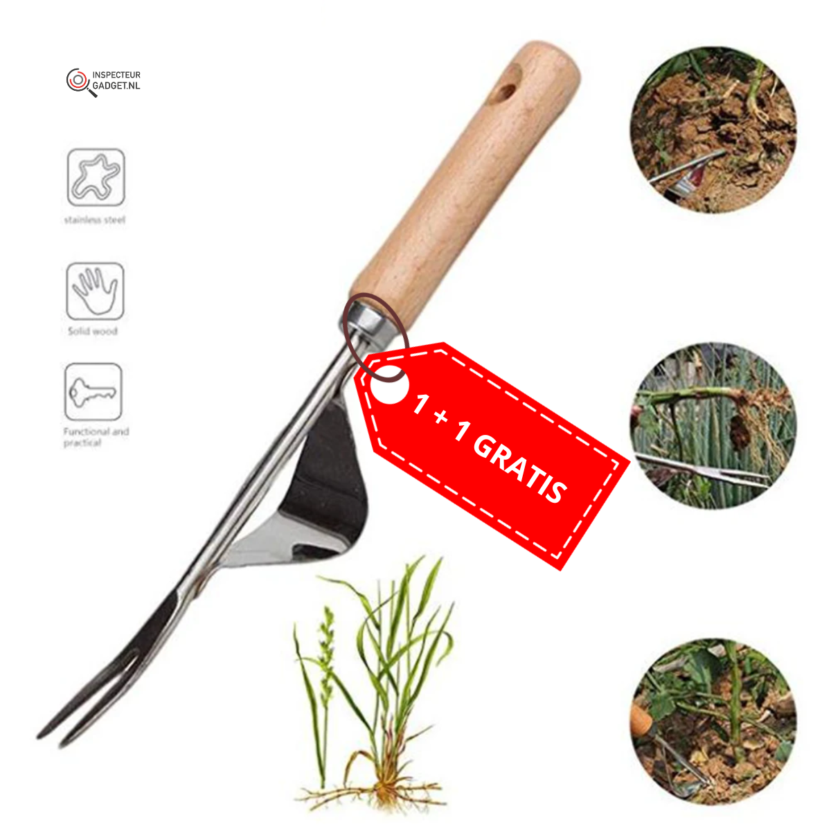 Garder Pulse precisie onkruidverwijderaar - Ergonomisch handgereedschap voor nauwkeurig onkruid verwijderen en tuinonderhoud | Duurzaam en multifunctioneel ontwerp