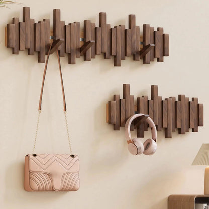 Pianohang Wandrek - massief houten opvouwbare kapstokhaken in Piano Key Design