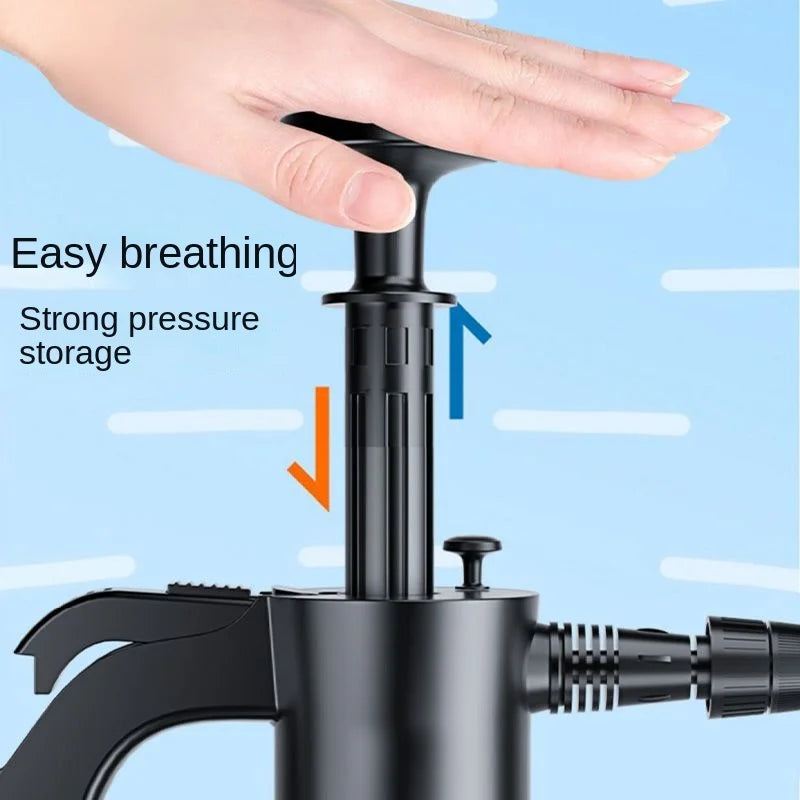CleanPro 2L Schaumsprüher - Handpumpe Druckreiniger mit 3 Sprühdüsen | Für Autowäsche, Fensterreinigung & Gartenbewässerung