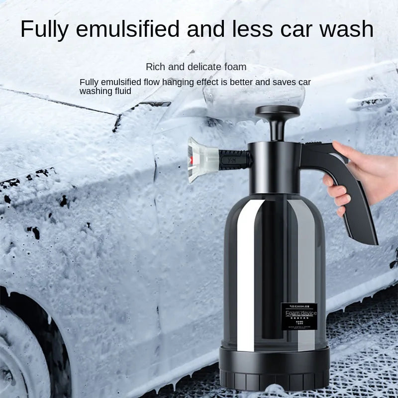 CleanPro 2L Schaumsprüher - Handpumpe Druckreiniger mit 3 Sprühdüsen | Für Autowäsche, Fensterreinigung & Gartenbewässerung