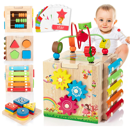 EDUCUBE 8-IN-1 – Montessori Learning Cube for Toddlers with Sensory Games