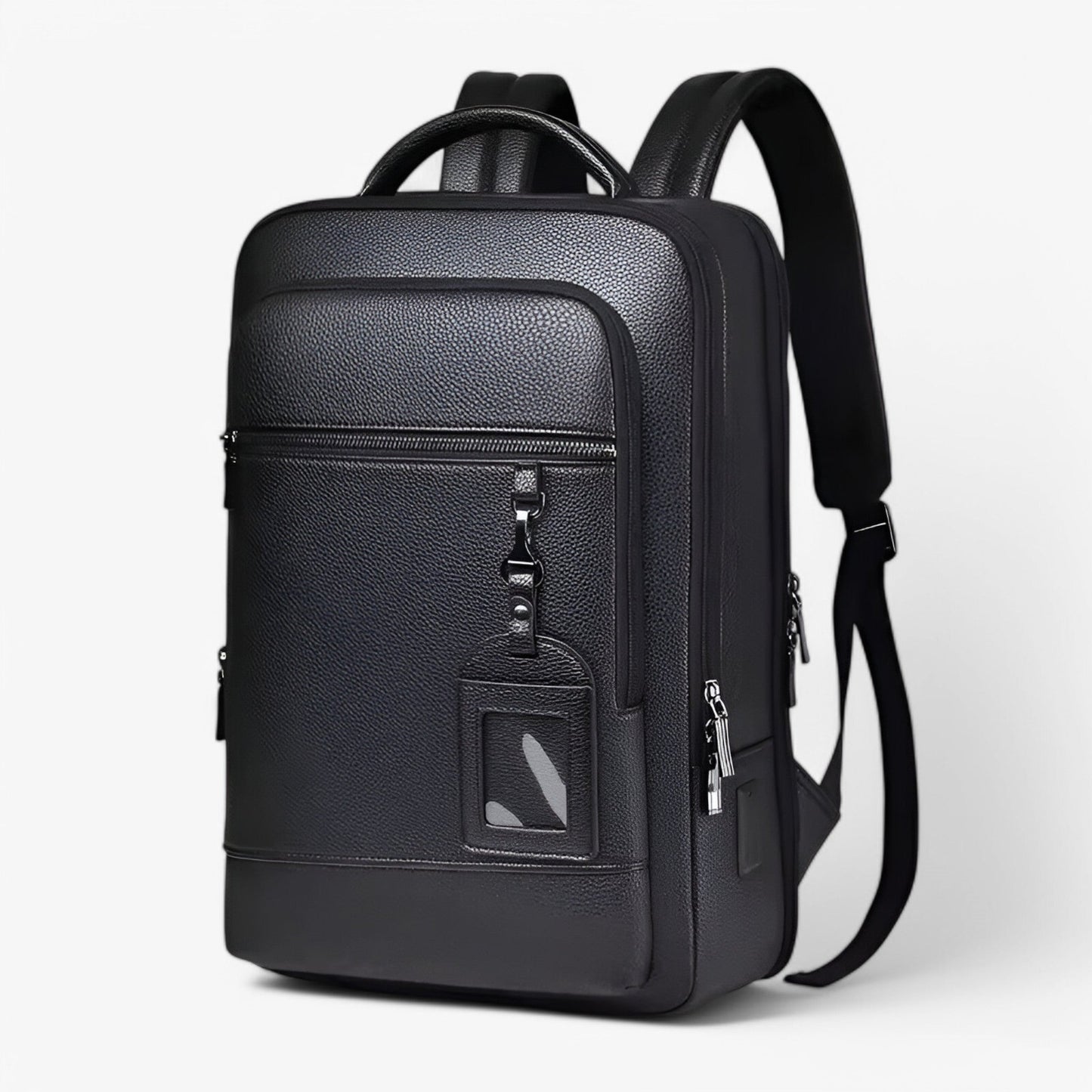 Elegant Leather Backpack with USB Port – Stylish Laptop Bag for Work & Travel | PU Leather, Softback, 15.6-Inch Capacity & Charging Function