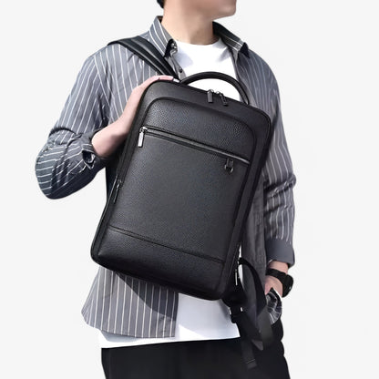 Elegant Leather Backpack with USB Port – Stylish Laptop Bag for Work & Travel | PU Leather, Softback, 15.6-Inch Capacity & Charging Function