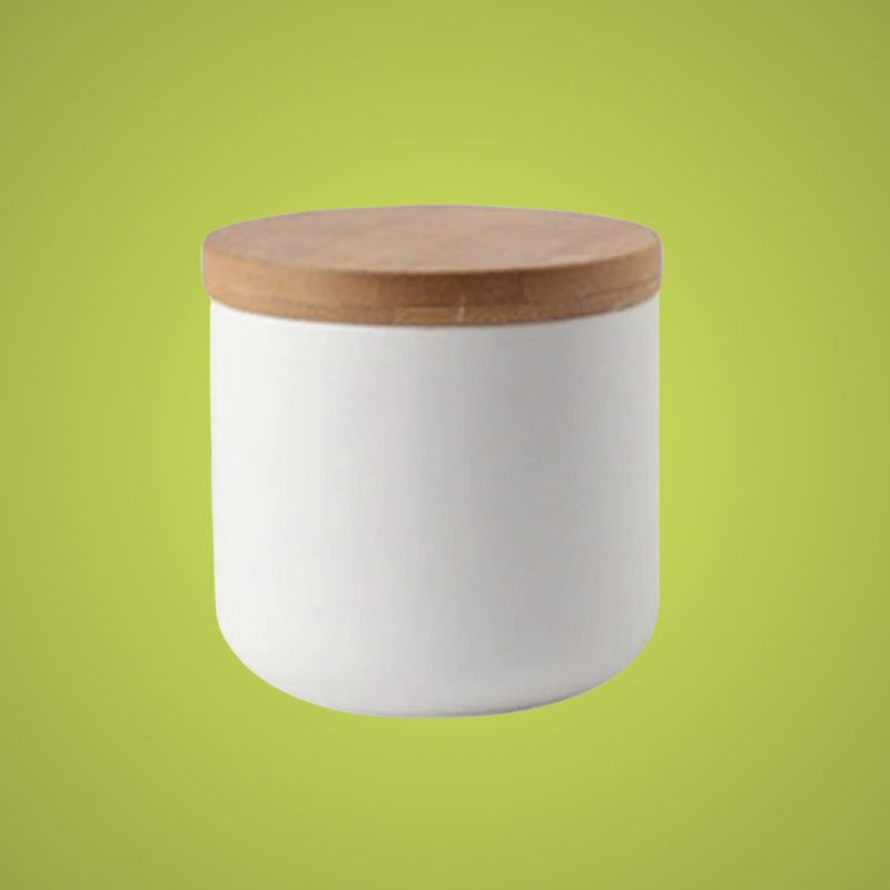 Barattoli in ceramica BambooFresh - Contenitori ermetici con coperchi in bambù naturale - Organizzazione elegante della dispensa per caffè, riso, muesli e altro ancora