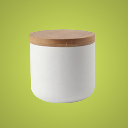 Barattoli in ceramica BambooFresh - Contenitori ermetici con coperchi in bambù naturale - Organizzazione elegante della dispensa per caffè, riso, muesli e altro ancora