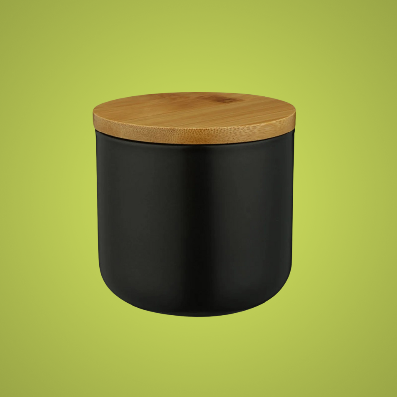 Barattoli in ceramica BambooFresh - Contenitori ermetici con coperchi in bambù naturale - Organizzazione elegante della dispensa per caffè, riso, muesli e altro ancora
