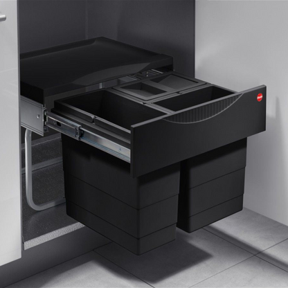 Eco-Friendly Triple Bin Trash Can System - 12L & 8L Bins - 434x330x347 mm - Fits 500-600 mm Cabinets 2