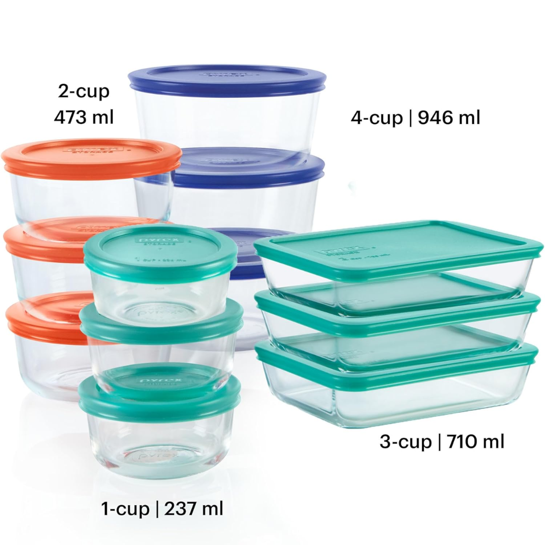 Glassker Food Storage Set – 12-piece BPA-free glass storage container set with leak-proof click lids