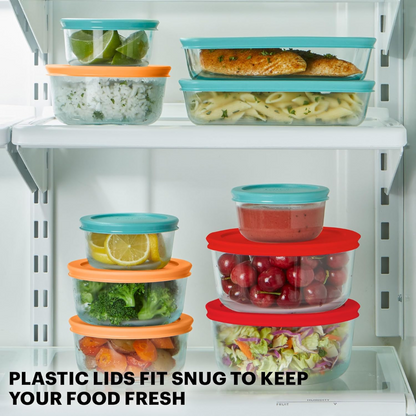 Glassker Food Storage Set – 12-piece BPA-free glass storage container set with leak-proof click lids