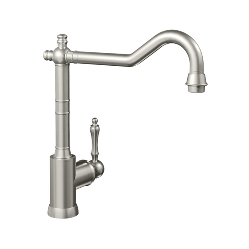 Avia 2.0 Retro-Style Kitchen Tap - 360° Rotation - Brushed Steel - 277mm Height 1
