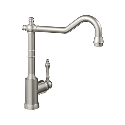 Avia 2.0 Retro-Style Kitchen Tap - 360° Rotation - Brushed Steel - 277mm Height 7