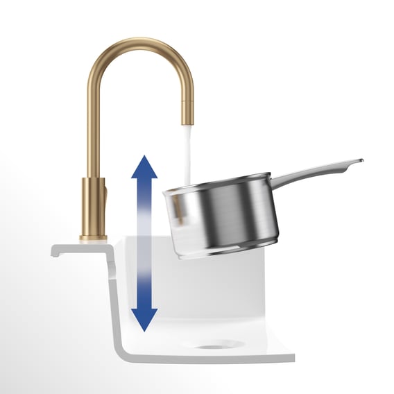 Villeroy & Boch - Umbrella Flex - 389mm Height - Gold Kitchen Faucet 4