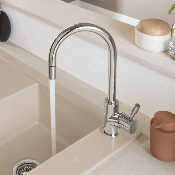 Villeroy & Boch - Umbrella Flex - Kitchen Faucet - Polished Stainless Steel - 389mm Spout Height 4