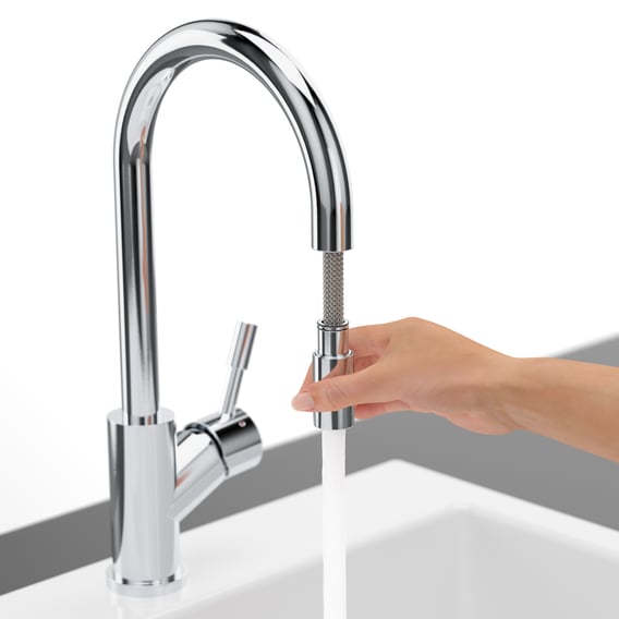 Villeroy & Boch - Umbrella Flex - Kitchen Faucet - Polished Stainless Steel - 389mm Spout Height 5