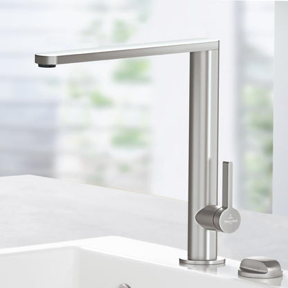 Villeroy & Boch Finera Kitchen Faucet - Stainless Steel - 360-Degree Spout Rotation - Elegant Design 1