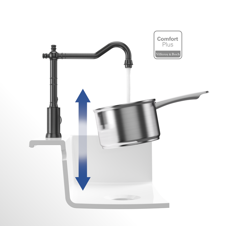 Avia 2.0 Kitchen Tap - High Arc Design - 277 mm Height - 35 mm Borehole - Brushed Steel Finish 5