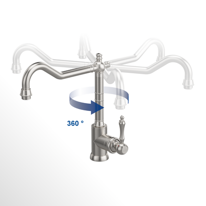 Avia 2.0 Kitchen Tap - High Arc Design - 277 mm Height - 35 mm Borehole - Brushed Steel Finish 6