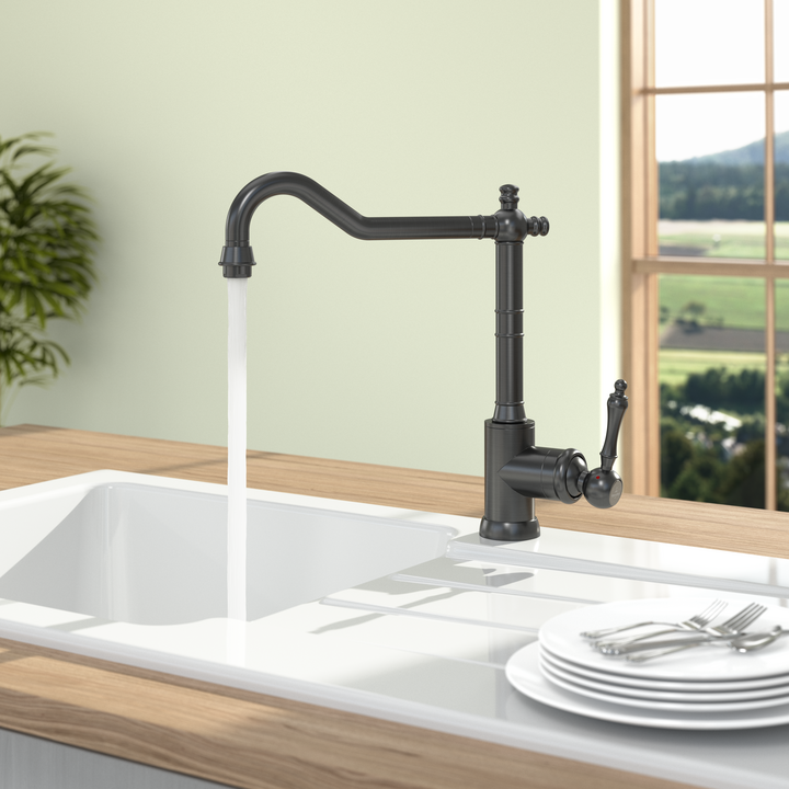 Avia 2.0 Kitchen Tap - High Arc Design - 277 mm Height - 35 mm Borehole - Brushed Steel Finish 3