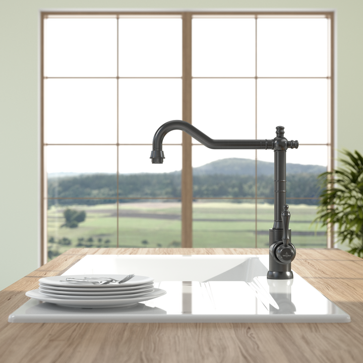Avia 2.0 Kitchen Tap - High Arc Design - 277 mm Height - 35 mm Borehole - Brushed Steel Finish 4