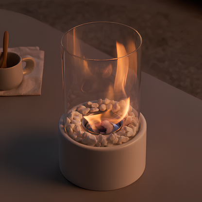 Lampada a olio in vetro FlameAura - Elegante lampada a fiamma con serbatoio dell'olio ricaricabile, sostenibile, senza fili e decorativa per uso interno ed esterno.