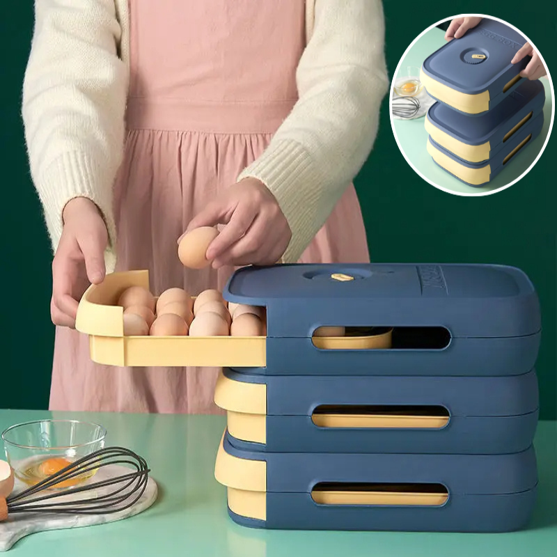 FRIDGENEST – Egg drawer with freshness indicator and ventilation design for organized fridge storage