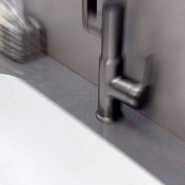 Aquatwist 360° Keukenkraan - Draaibare Chroomkraan met Instelbare Hoogte & Temperatuurdisplay | Modern, doe-het-zelf-installatie, spatvrij ontwerp